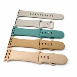 Apple Watch Compatable Sport Band Silicone Straps Neutral Tan Green 38 40 41mm